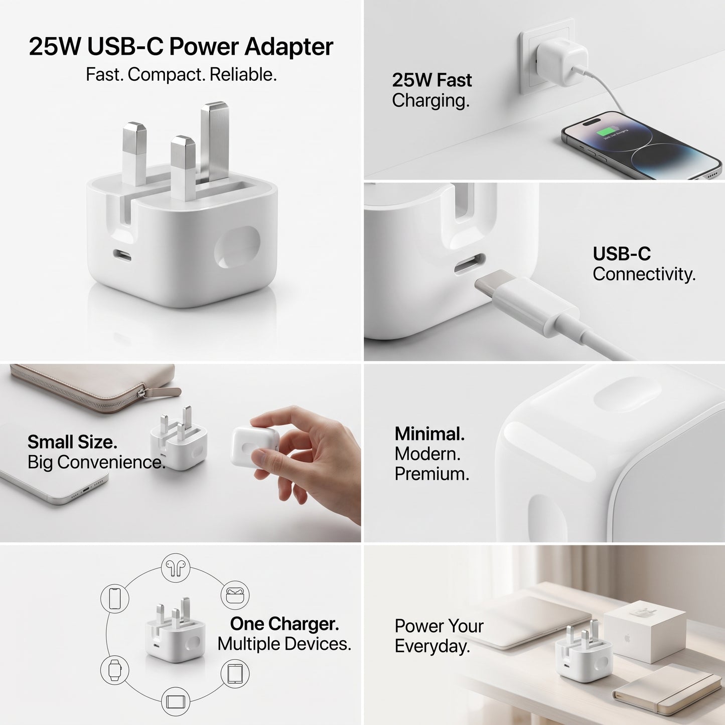 Apple 3-Pin USB-C Fast Charger | NFC Verification | Power Adapter