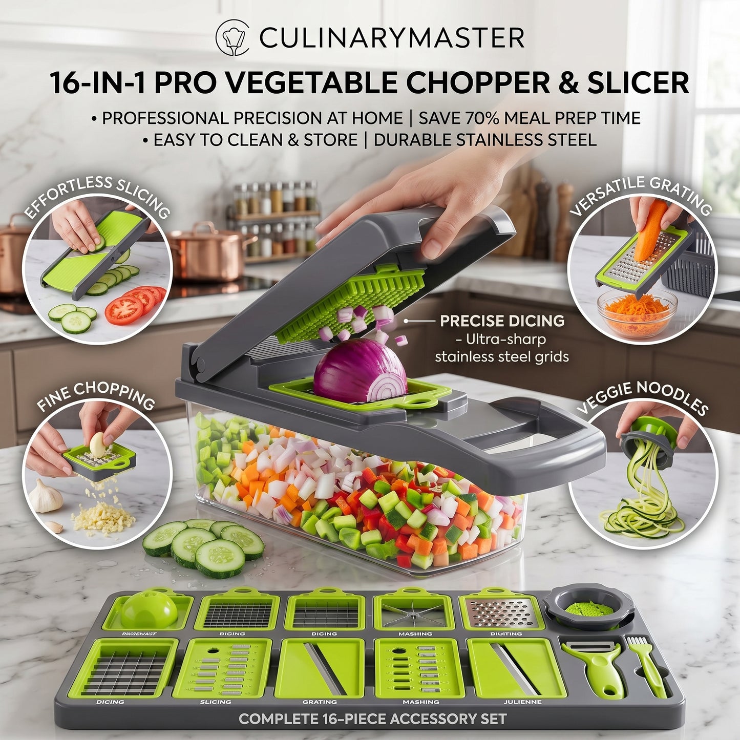 16-in-1 Vegetable Cutter & Chopper