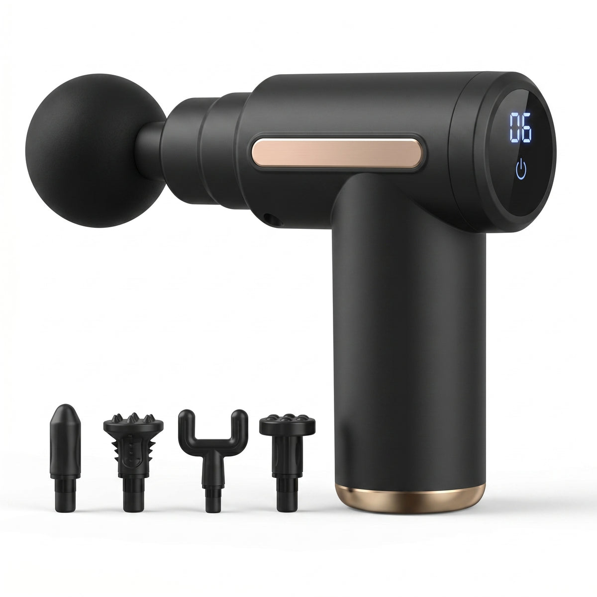 Deep Tissue Massage Gun | 4 Massage Heads | Digital Display